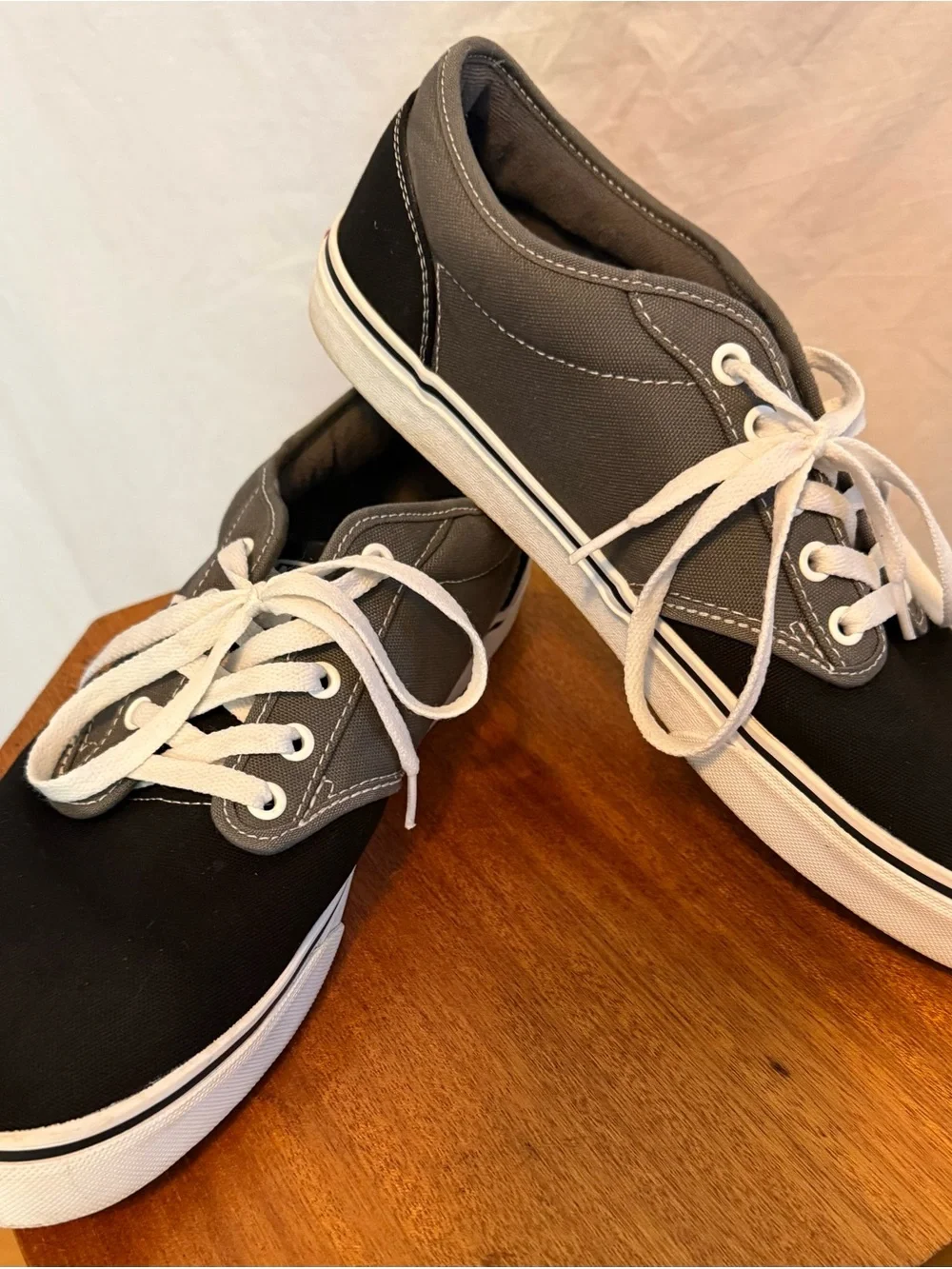 Vans Two-Tone Black and Gray Low-Top Canvas Sneakers